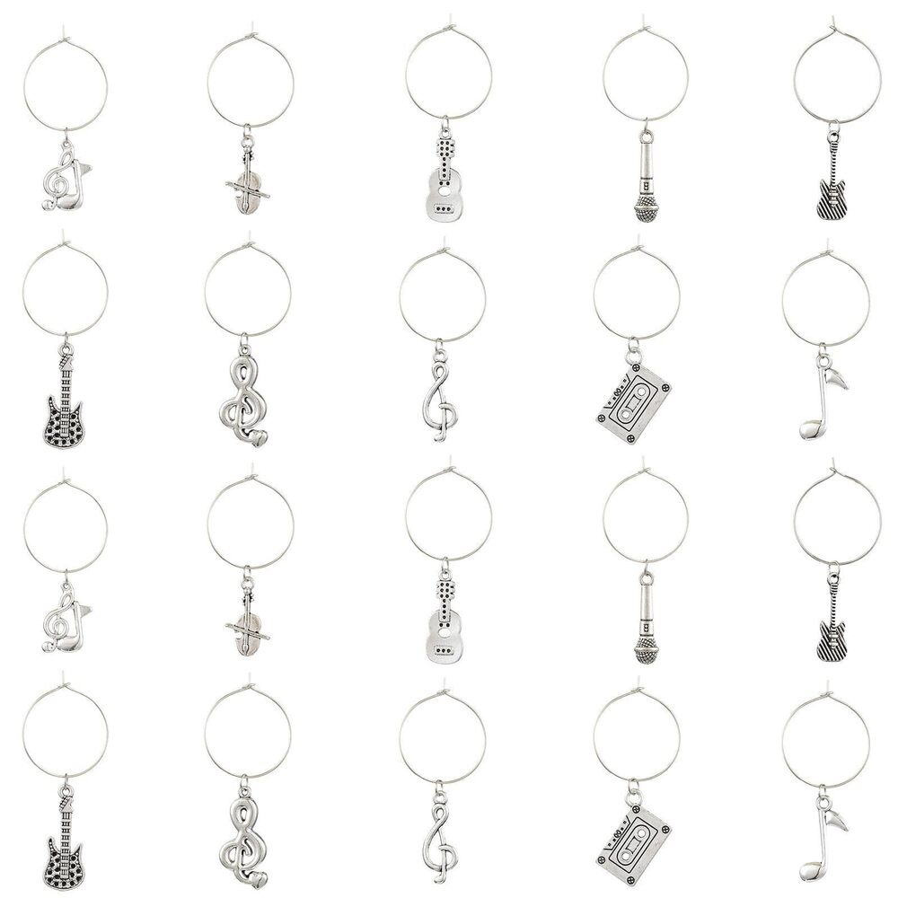9003 60Pcs Musical Wine Glass Charms Wine Glass Markers Identification